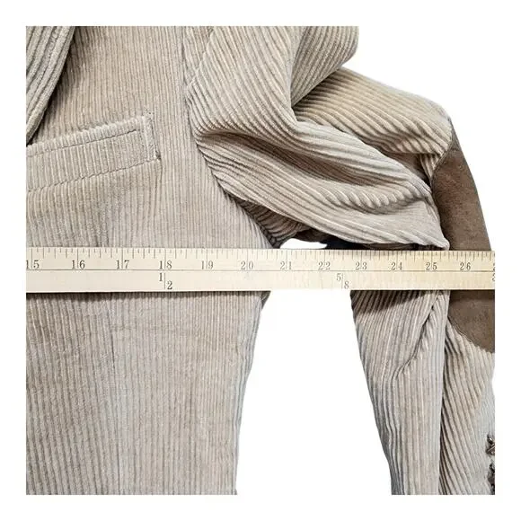 Vintage Collage Hall Blazer Mens 39R Brown Corduroy Sport Jacket Elbow Patches - Picture 11 of 16